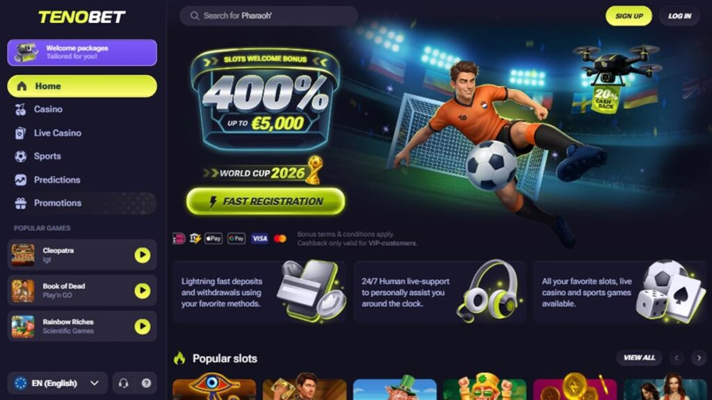 homepage van beste online bookmaker tenobet