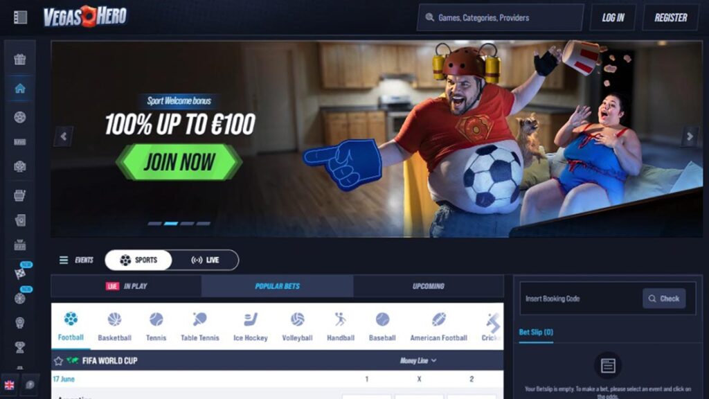 homepage van vegashero online bookmaker